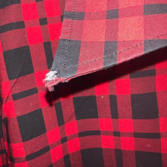 Chaps Red and Black Plaid Blouse Size 3X - Picture 3 of 5